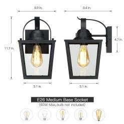 Caroline 1-Light Black Hardwired Outdoor Wall Lantern Sconce with Clear Glass by TRUE FINE -Dale Tiffany Store black true fine outdoor sconces td40012ot 1d 1000