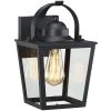 Caroline 1-Light Black Hardwired Outdoor Wall Lantern Sconce with Clear Glass by TRUE FINE -Dale Tiffany Store black true fine outdoor sconces td40012ot 64 1000