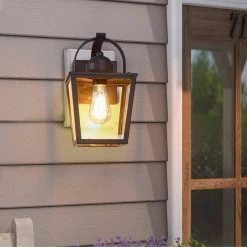 Caroline 1-Light Black Hardwired Outdoor Wall Lantern Sconce with Clear Glass by TRUE FINE -Dale Tiffany Store black true fine outdoor sconces td40012ot 77 1000