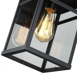 Lancaster 1-Light Black Hardwired Outdoor Wall Lantern Sconce with Clear Glass by TRUE FINE -Dale Tiffany Store black true fine outdoor sconces td40013ot 1f 1000