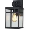 Lancaster 1-Light Black Hardwired Outdoor Wall Lantern Sconce with Clear Glass by TRUE FINE
