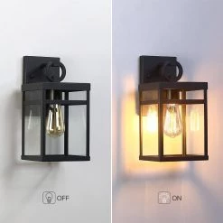 Lancaster 1-Light Black Hardwired Outdoor Wall Lantern Sconce with Clear Glass by TRUE FINE -Dale Tiffany Store black true fine outdoor sconces td40013ot 66 1000