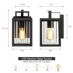 Manor 1-Light Black Hardwired Outdoor Wall Lantern Sconce with Clear Glass by TRUE FINE -Dale Tiffany Store black true fine outdoor sconces td40014ot 40 1000