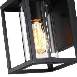 Manor 1-Light Black Hardwired Outdoor Wall Lantern Sconce with Clear Glass by TRUE FINE -Dale Tiffany Store black true fine outdoor sconces td40014ot 44 1000