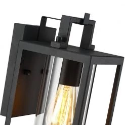 Manor 1-Light Black Hardwired Outdoor Wall Lantern Sconce with Clear Glass by TRUE FINE -Dale Tiffany Store black true fine outdoor sconces td40014ot fa 1000