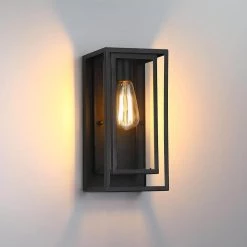 Exton 1-Light Black Modern Hardwired Outdoor Wall Lantern Sconce with Clear Glass Panels by TRUE FINE -Dale Tiffany Store black true fine outdoor sconces td41007ot 40 1000