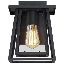 Exton 1-Light Black Double Frame Hardwired Outdoor Wall Lantern Sconce with Clear Glass Panels by TRUE FINE -Dale Tiffany Store black true fine outdoor sconces td41010ot 1f 1000