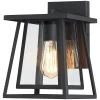 Exton 1-Light Black Double Frame Hardwired Outdoor Wall Lantern Sconce with Clear Glass Panels by TRUE FINE -Dale Tiffany Store black true fine outdoor sconces td41010ot 64 1000