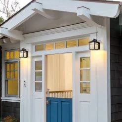 1-Light Black Integrated LED Mission Outdoor Wall Lantern Sconce with Frosted Glass (1-Pack) by TRUE FINE -Dale Tiffany Store black true fine outdoor sconces td60001w 1d 1000