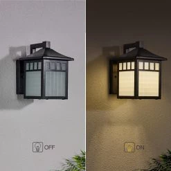 1-Light Black Integrated LED Mission Outdoor Wall Lantern Sconce with Frosted Glass (1-Pack) by TRUE FINE -Dale Tiffany Store black true fine outdoor sconces td60001w c3 1000