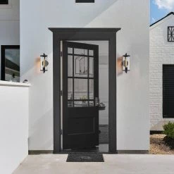 Freeport 14 in. 1-Light Black Hardwired Outdoor Wall Lantern Sconce with Glass Cylinder Shade by TRUE FINE -Dale Tiffany Store black true fine outdoor sconces td60006ot 40 1000