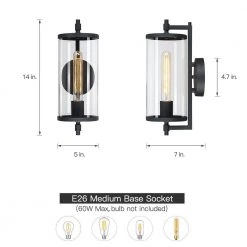 Freeport 14 in. 1-Light Black Hardwired Outdoor Wall Lantern Sconce with Glass Cylinder Shade by TRUE FINE -Dale Tiffany Store black true fine outdoor sconces td60006ot 77 1000