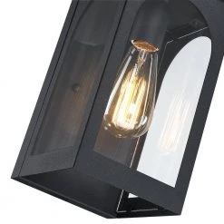 Yates 13.6 in. 1-Light Black Hardwired Outdoor Wall Lantern Sconce by TRUE FINE -Dale Tiffany Store black true fine outdoor sconces td60007ot 4f 1000