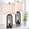 22 .75 in. Black Table Lamp with USB Port and Nightlight, LED Bulbs Included (Set of 2) by TRUE FINE -Dale Tiffany Store black true fine table lamps 21410t 2pk 64 1000