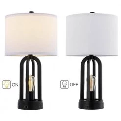 22 .75 in. Black Table Lamp with USB Port and Nightlight, LED Bulbs Included (Set of 2) by TRUE FINE -Dale Tiffany Store black true fine table lamps 21410t 2pk 76 1000