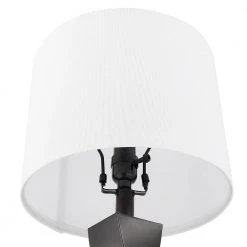23 .5 in. Black Table Lamp with White Linen Shade, 9.5-Watt LED Bulbs Included (Set of 2) by TRUE FINE -Dale Tiffany Store black true fine table lamps 21513t 2pk 1f 1000