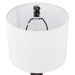 23 .5 in. Black Table Lamp with White Linen Shade, 9.5-Watt LED Bulbs Included (Set of 2) by TRUE FINE -Dale Tiffany Store black true fine table lamps 21513t 2pk 44 1000