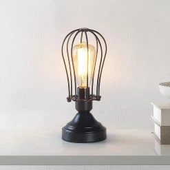 Aura 11.5 in. Black Touch Control 3-Way Small Table Lamp with 6-Watt LED Bulb Included by TRUE FINE -Dale Tiffany Store black true fine table lamps td70003t bk 40 1000