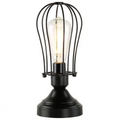 Aura 11.5 in. Black Touch Control 3-Way Small Table Lamp with 6-Watt LED Bulb Included by TRUE FINE -Dale Tiffany Store black true fine table lamps td70003t bk 4f 1000