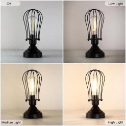 Aura 11.5 in. Black Touch Control 3-Way Small Table Lamp with 6-Watt LED Bulb Included by TRUE FINE -Dale Tiffany Store black true fine table lamps td70003t bk 66 1000