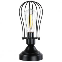 Aura 11.5 in. Black Touch Control 3-Way Small Table Lamp with 6-Watt LED Bulb Included by TRUE FINE -Dale Tiffany Store black true fine table lamps td70003t bk c3 1000