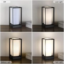 Celina 11.5 in. Black Touch Control 3-Way Small Table Lamp with 2 USB Ports, 6-Watt LED Bulb Included by TRUE FINE -Dale Tiffany Store black true fine table lamps td70004t bk 1d 1000