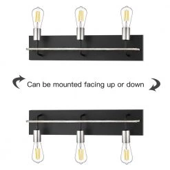 24 in. 3-Light Black Industrial Bathroom Vanity Light with Brushed Nickel Cups and Wood-Finished Bar by TRUE FINE -Dale Tiffany Store black true fine vanity lighting td10007w 44 1000