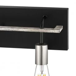 24 in. 3-Light Black Industrial Bathroom Vanity Light with Brushed Nickel Cups and Wood-Finished Bar by TRUE FINE -Dale Tiffany Store black true fine vanity lighting td10007w fa 1000