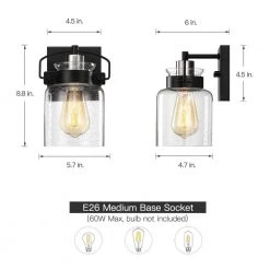 Dean 6 in. 1-Light Black Bathroom Wall Sconce with Seeded Glass Shade by TRUE FINE 14 Dean 6 in. 1-Light Black Bathroom Wall Sconce with Seeded Glass Shade by TRUE FINE -Dale Tiffany Store black true fine vanity lighting td10037w 1d 1000