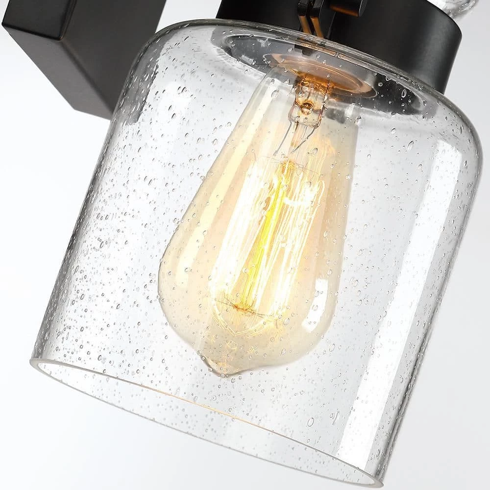 Dean 6 in. 1-Light Black Bathroom Wall Sconce with Seeded Glass Shade by TRUE FINE 9 Dean 6 in. 1-Light Black Bathroom Wall Sconce with Seeded Glass Shade by TRUE FINE - Image 7