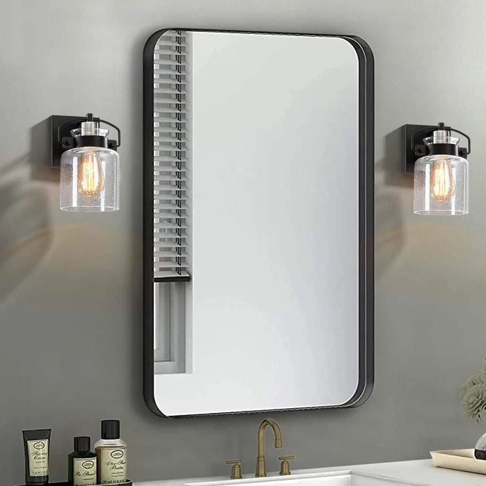 Dean 6 in. 1-Light Black Bathroom Wall Sconce with Seeded Glass Shade by TRUE FINE 4 Dean 6 in. 1-Light Black Bathroom Wall Sconce with Seeded Glass Shade by TRUE FINE - Image 2