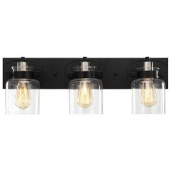 Dean 24 in. 3-Light Black Bathroom Vanity Light with Seeded Glass Shade by TRUE FINE -Dale Tiffany Store black true fine vanity lighting td10038w 40 1000