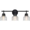 24 in. 3-Light Black Bathroom Vanity Light with Clear Prismatic Glass Shade by TRUE FINE -Dale Tiffany Store black true fine vanity lighting td20009w 64 1000