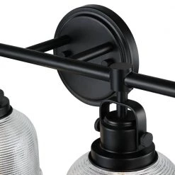 33 in. 4-Light Black Bathroom Vanity Light with Clear Prismatic Glass Shade by TRUE FINE -Dale Tiffany Store black true fine vanity lighting td20026w 4f 1000