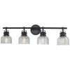 33 in. 4-Light Black Bathroom Vanity Light with Clear Prismatic Glass Shade by TRUE FINE -Dale Tiffany Store black true fine vanity lighting td20026w 64 1000
