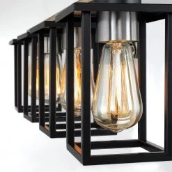 33 in. 4-Light Matt Black/Wood Tone Rustic Farmhouse Bathroom Vanity Light with Open Cage Shades by TRUE FINE -Dale Tiffany Store black true fine vanity lighting td20027w 4f 1000