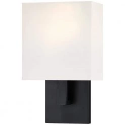 Celina 7 in. 1-Light Black Wall Sconce Light With White Fabric Shade by TRUE FINE -Dale Tiffany Store black true fine wall sconces td10041w 1f 1000