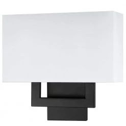 Celina 13 in. 2-Light Black Wall Sconce Light With White Fabric Shade by TRUE FINE -Dale Tiffany Store black true fine wall sconces td10042w 77 1000
