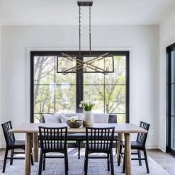 Grange 5-Light 32.3 in. Black and Weathered Faux Wood Modern Farmhouse Linear Chandelier Kitchen Island Light by TRUE FINE -Dale Tiffany Store black weathered faux wood true fine chandeliers td10015c 1d 1000