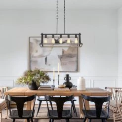 Rustica 5-Light 32.3 in. Black and Weathered Faux Wood Farmhouse Linear Chandelier Kitchen Island Light by TRUE FINE 15 Rustica 5-Light 32.3 in. Black and Weathered Faux Wood Farmhouse Linear Chandelier Kitchen Island Light by TRUE FINE -Dale Tiffany Store black weathered faux wood true fine chandeliers td10016c 40 1000