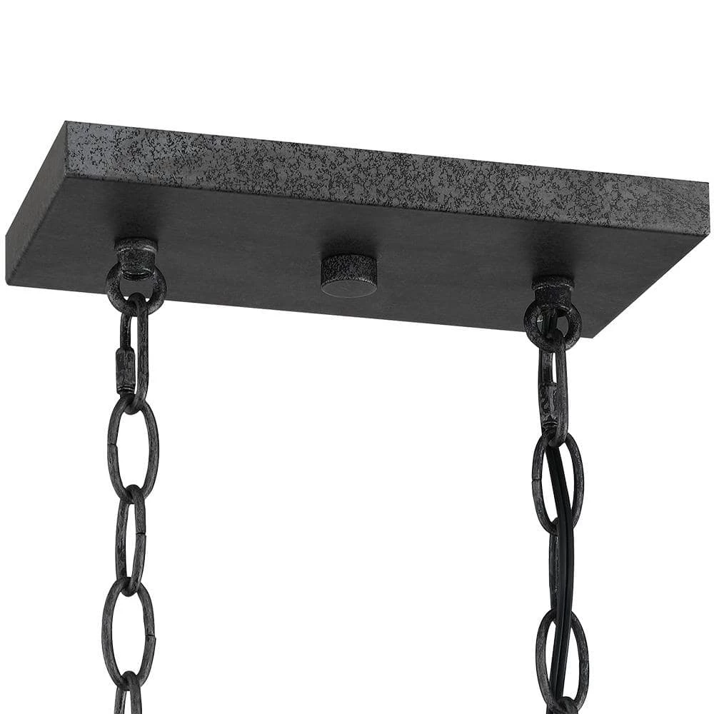 Rustica 5-Light 32.3 in. Black and Weathered Faux Wood Farmhouse Linear Chandelier Kitchen Island Light by TRUE FINE 10 Rustica 5-Light 32.3 in. Black and Weathered Faux Wood Farmhouse Linear Chandelier Kitchen Island Light by TRUE FINE - Image 8