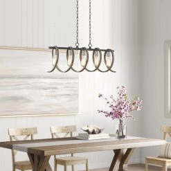 Tunnel 5-Light 32.3 in. Black and Weathered Faux Wood Farmhouse Linear Chandelier Kitchen Island Light by TRUE FINE -Dale Tiffany Store black weathered faux wood true fine chandeliers td10017c 40 1000