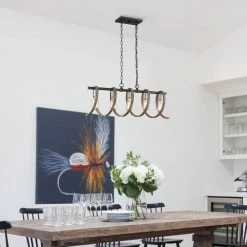 Tunnel 5-Light 32.3 in. Black and Weathered Faux Wood Farmhouse Linear Chandelier Kitchen Island Light by TRUE FINE -Dale Tiffany Store black weathered faux wood true fine chandeliers td10017c 66 1000