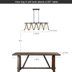 Tunnel 5-Light 32.3 in. Black and Weathered Faux Wood Farmhouse Linear Chandelier Kitchen Island Light by TRUE FINE -Dale Tiffany Store black weathered faux wood true fine chandeliers td10017c c3 1000