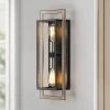 Sullivan 2-Light Black/Wood Tone Rustic Farmhouse Wall Sconce by TRUE FINE