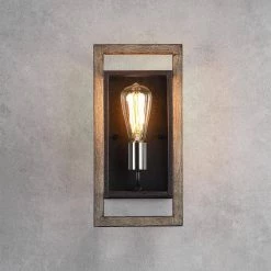 Sullivan 1-Light Black/Wood Tone Rustic Farmhouse Wall Sconce by TRUE FINE 18 Sullivan 1-Light Black/Wood Tone Rustic Farmhouse Wall Sconce by TRUE FINE -Dale Tiffany Store black wood tone true fine wall sconces td10008w 1d 1000