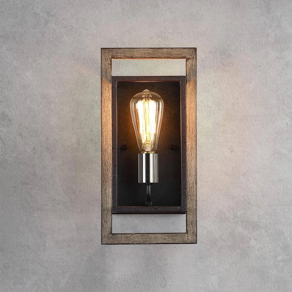 Sullivan 1-Light Black/Wood Tone Rustic Farmhouse Wall Sconce by TRUE FINE 7 Sullivan 1-Light Black/Wood Tone Rustic Farmhouse Wall Sconce by TRUE FINE - Image 5