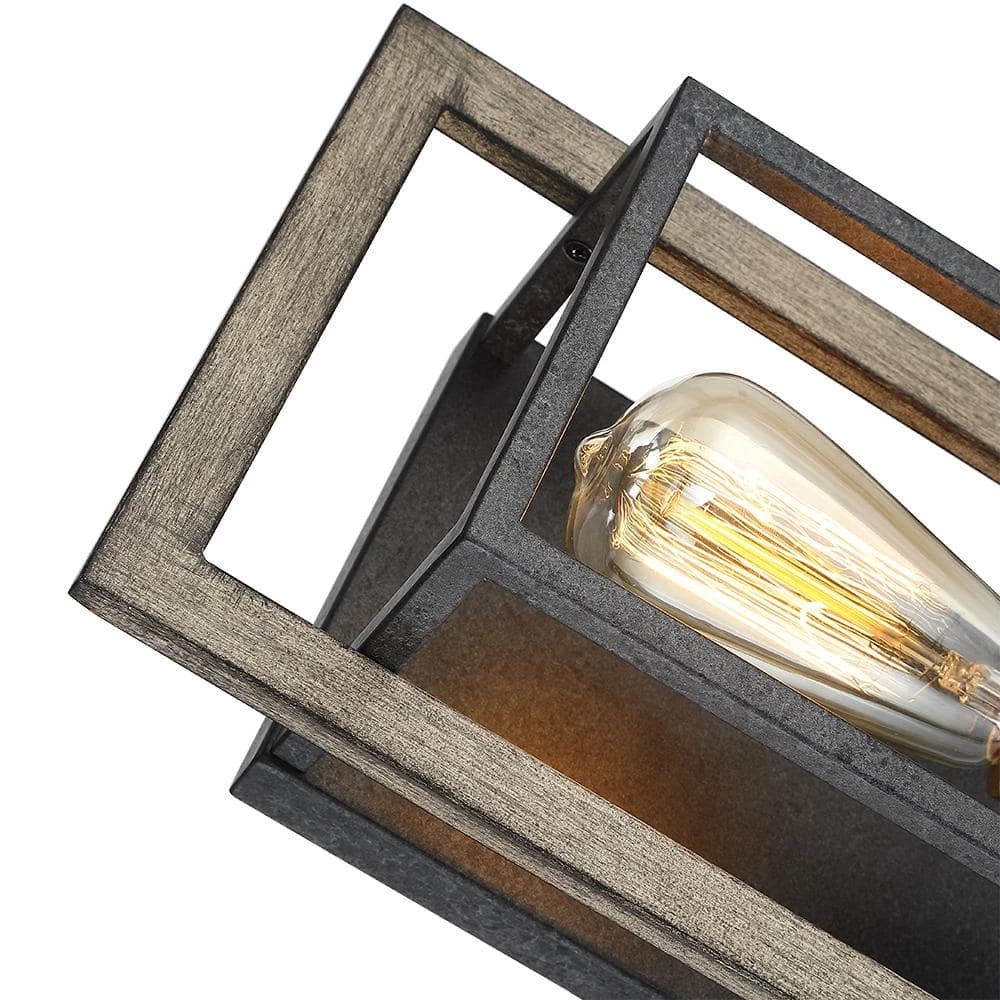 Sullivan 1-Light Black/Wood Tone Rustic Farmhouse Wall Sconce by TRUE FINE 10 Sullivan 1-Light Black/Wood Tone Rustic Farmhouse Wall Sconce by TRUE FINE - Image 8