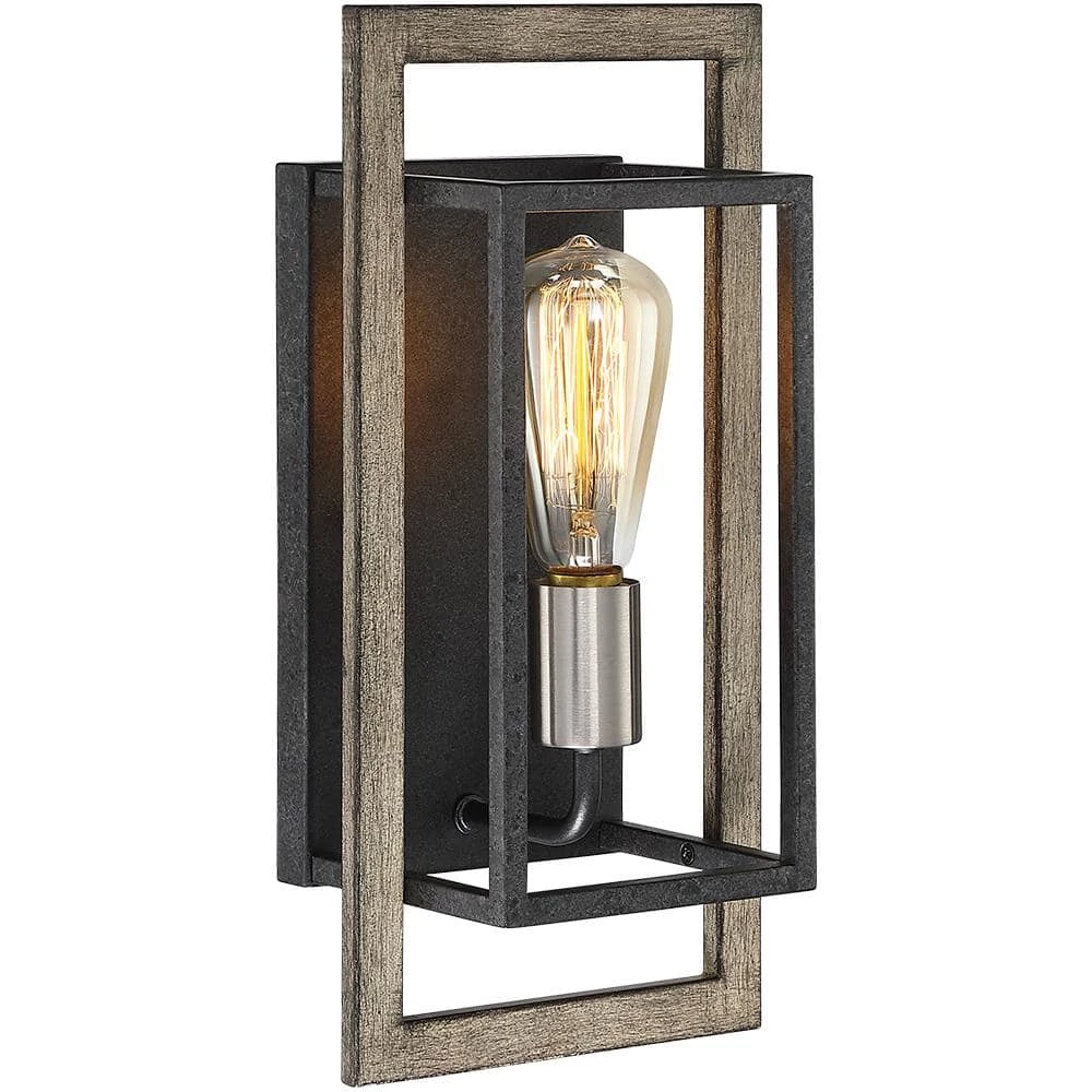 Sullivan 1-Light Black/Wood Tone Rustic Farmhouse Wall Sconce by TRUE FINE 8 Sullivan 1-Light Black/Wood Tone Rustic Farmhouse Wall Sconce by TRUE FINE - Image 6