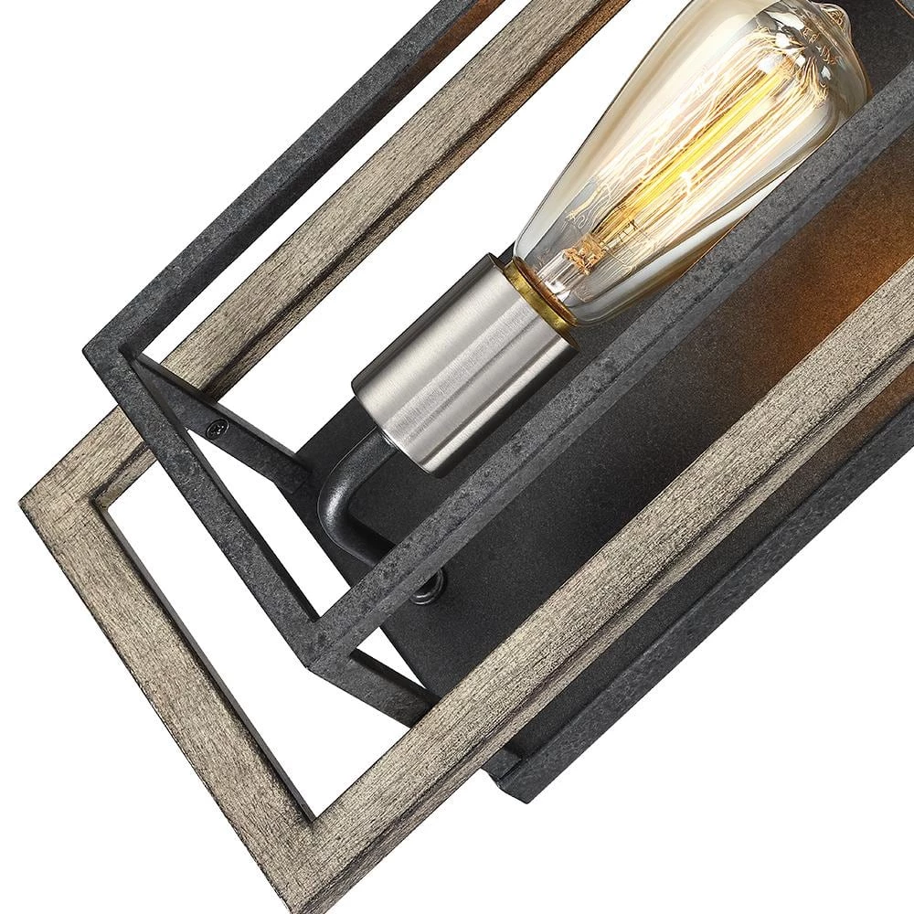 Sullivan 1-Light Black/Wood Tone Rustic Farmhouse Wall Sconce by TRUE FINE 9 Sullivan 1-Light Black/Wood Tone Rustic Farmhouse Wall Sconce by TRUE FINE - Image 7